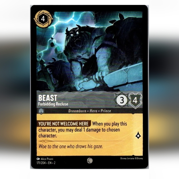 The Beast 🔥 Disney Lorcana Trading Card TCG 💎 FOIL - Picture 1 of 2
